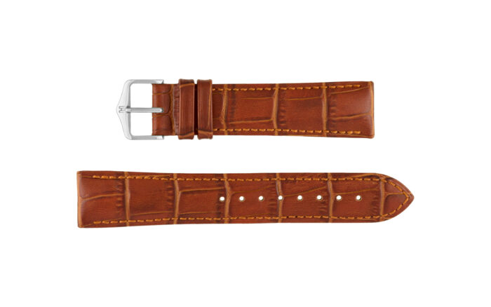 Duke by HIRSCH - Men's LONG Golden Brown Alligator Grain Leather Watch Strap - Image 5